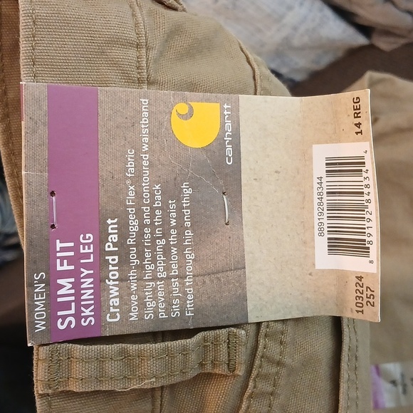 Carhartt Women's Crawford Slim Fit Pant 14 Regular in Yukon - Picture 9 of 12
